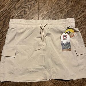 Avalanche Cream Midi Skirt Elastic Waist